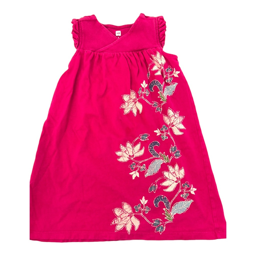Tea girls size 6 magenta pink flowered dress